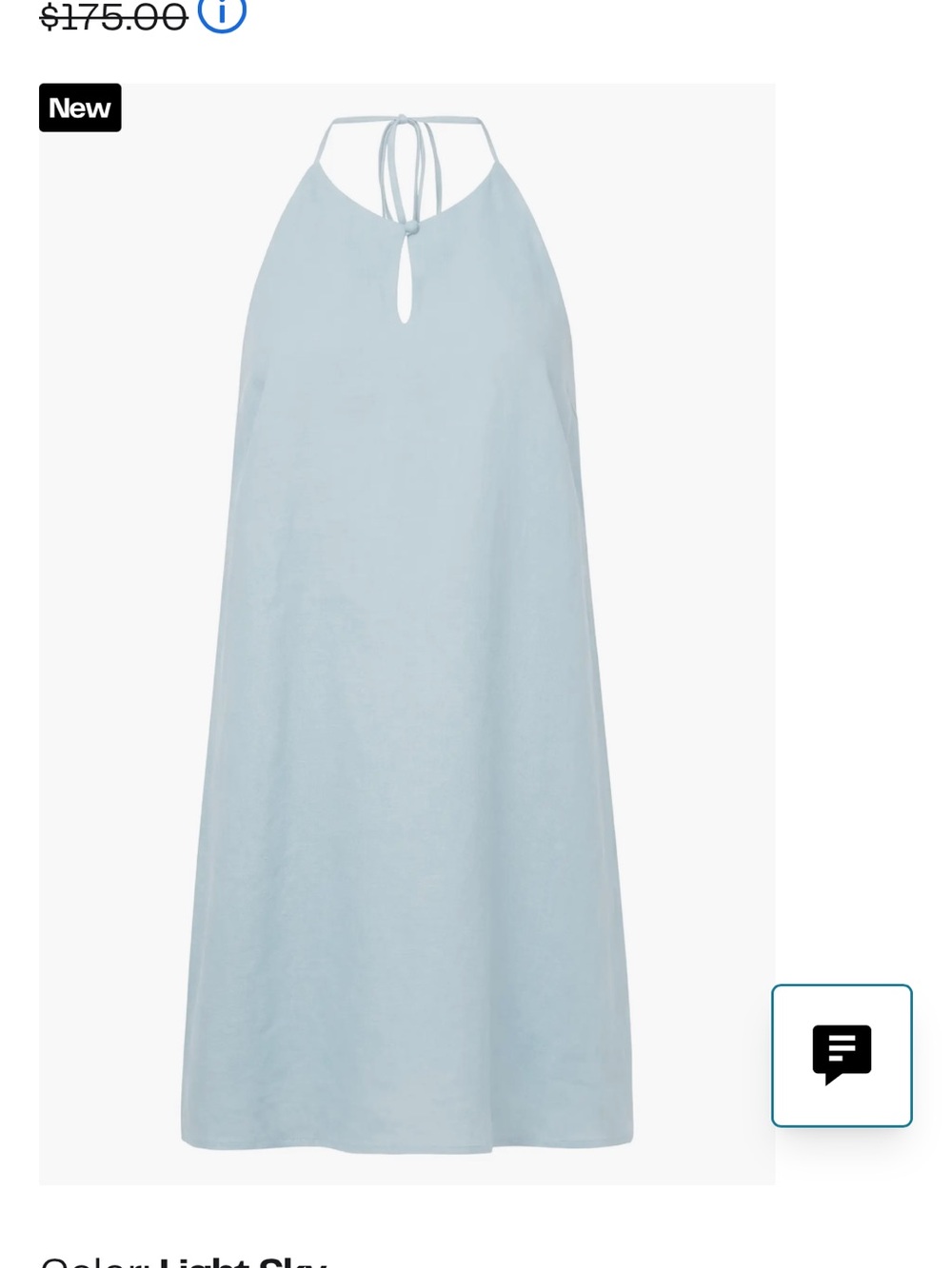 Onia linen Light Blue Halter Tie Neck Sleeveless Dress